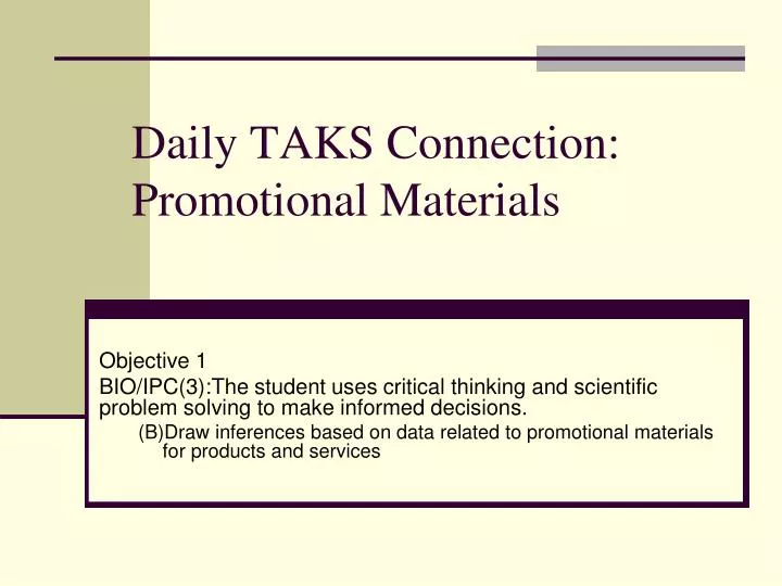 daily taks connection promotional materials