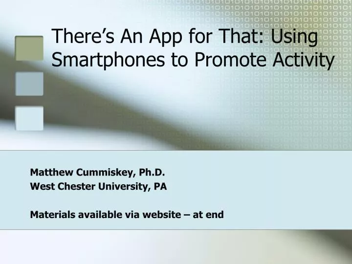 there s an app for that using smartphones to promote activity