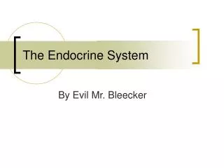 the endocrine system