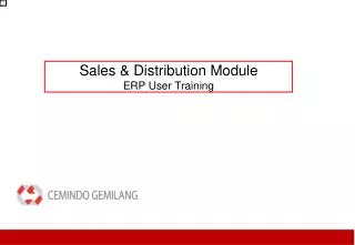 Sales &amp; Distribution Module ERP User Training