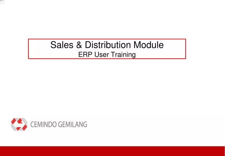 sales distribution module erp user training