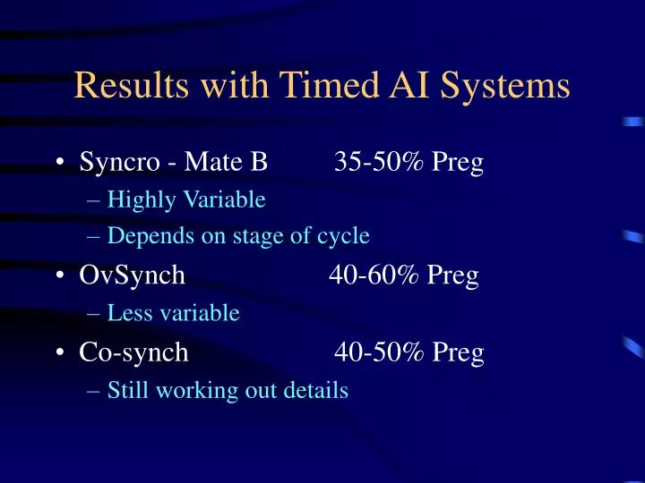 results with timed ai systems