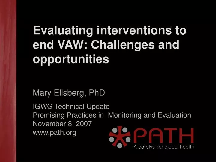 evaluating interventions to end vaw challenges and opportunities