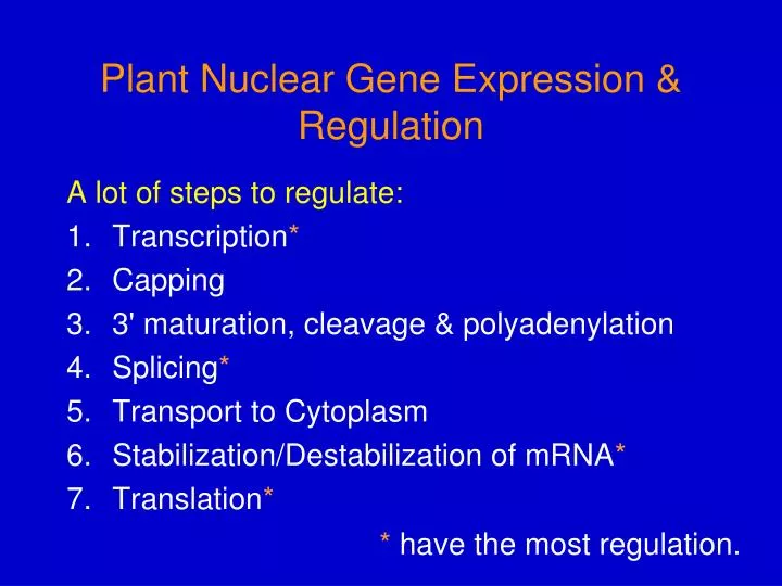 plant nuclear gene expression regulation