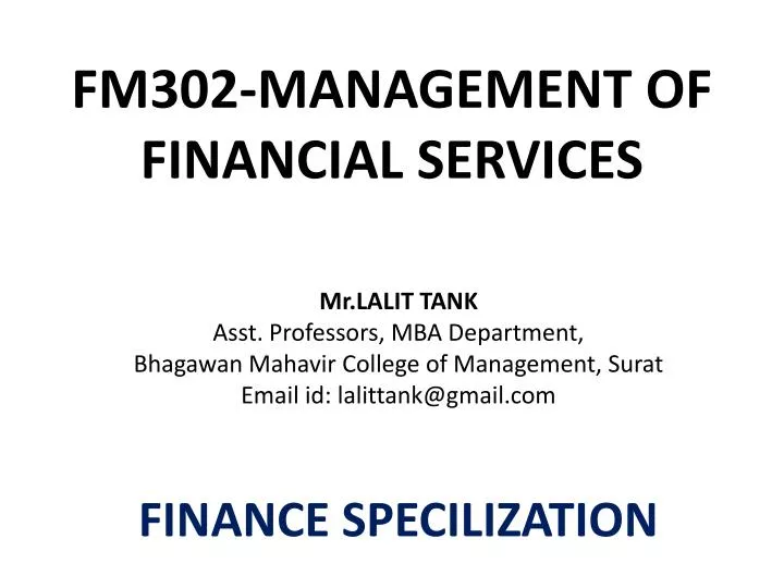 fm302 management of financial services