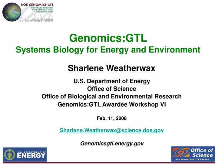 genomics gtl systems biology for energy and environment
