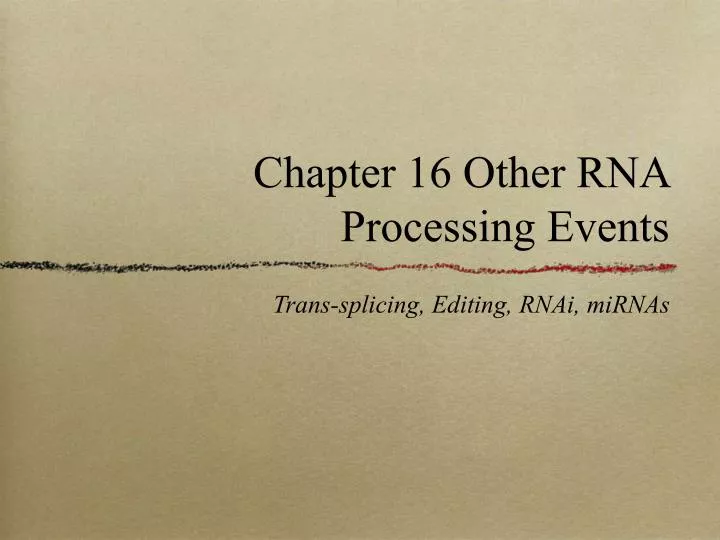 chapter 16 other rna processing events