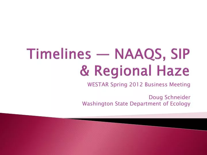 timelines naaqs sip regional haze