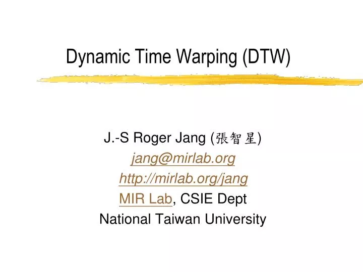 dynamic time warping dtw