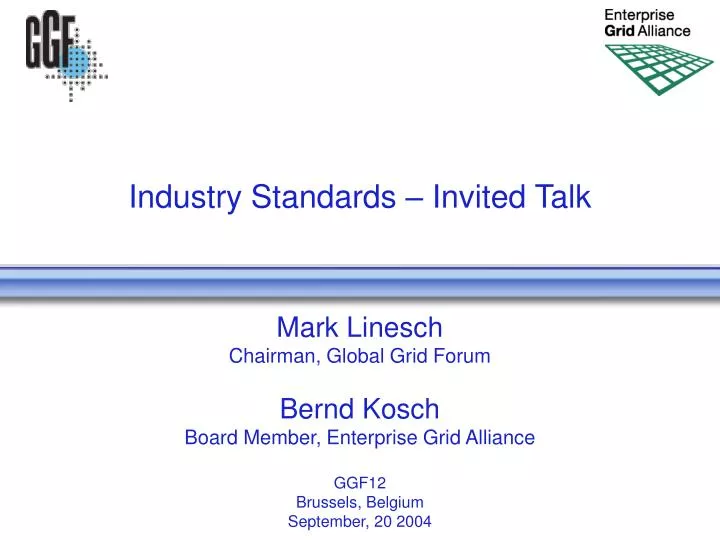 industry standards invited talk