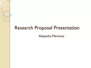 Research Proposal Presentation