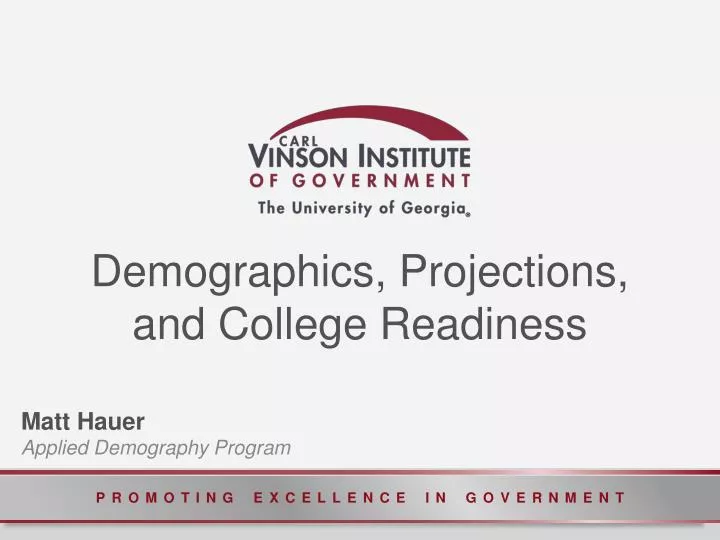 demographics projections and college readiness