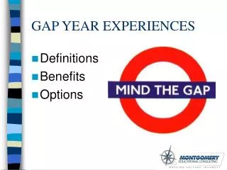 GAP YEAR EXPERIENCES