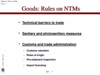 Goods: Rules on NTMs