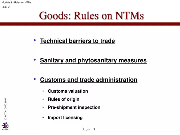 goods rules on ntms