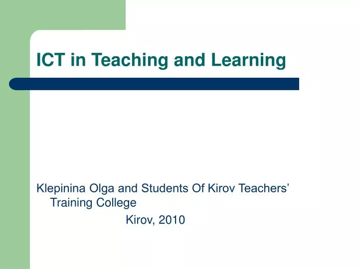 ict in teaching and learning