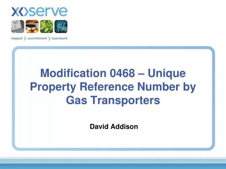 modification 0468 unique property reference number by gas transporters