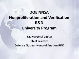 DOE NNSA Nonproliferation and Verification R&amp;D University Program