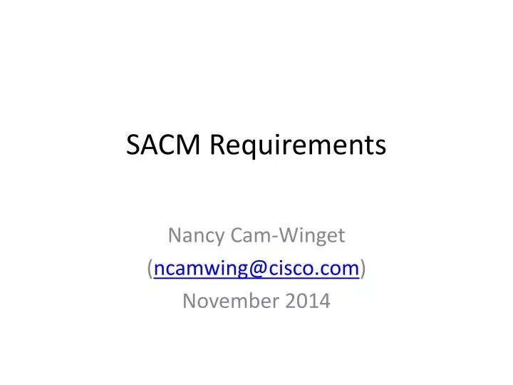 sacm requirements