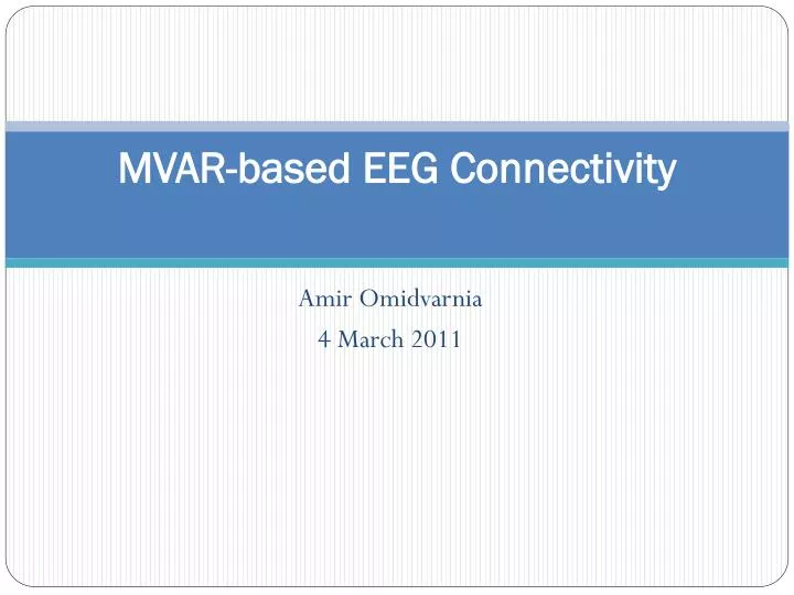mvar based eeg connectivity