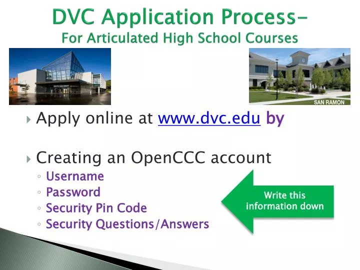 dvc application process for articulated high school courses