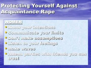 Protecting Yourself Against Acquaintance Rape