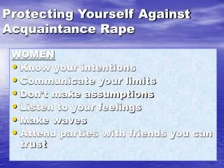 protecting yourself against acquaintance rape