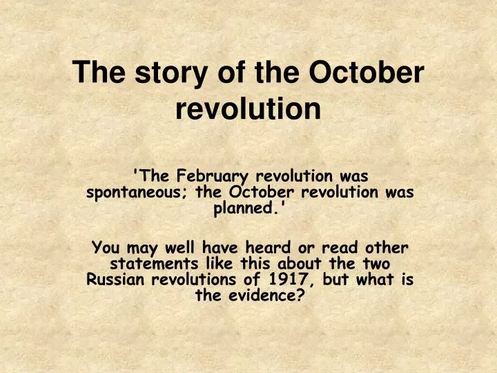 the story of the october revolution