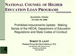 National Counsel of Higher Education Loan Programs