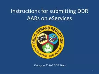 Instructions for submitting DDR AARs on eServices