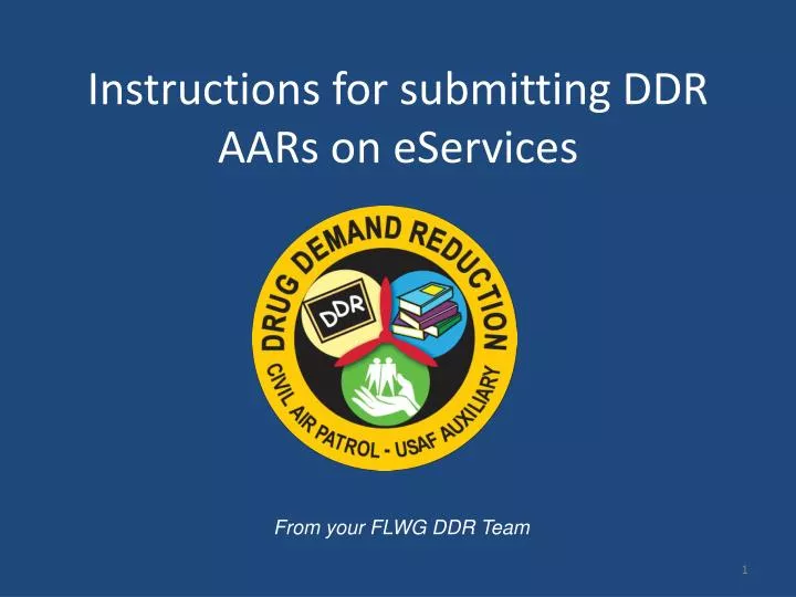 instructions for submitting ddr aars on eservices