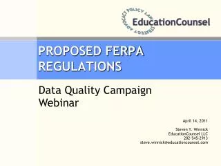 PROPOSED FERPA REGULATIONS