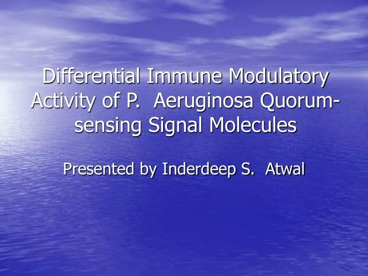 differential immune modulatory activity of p aeruginosa quorum sensing signal molecules