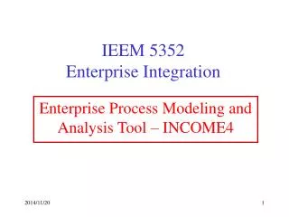 IEEM 5352 Enterprise Integration