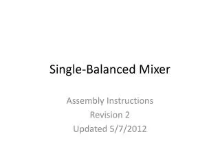 Single-Balanced Mixer