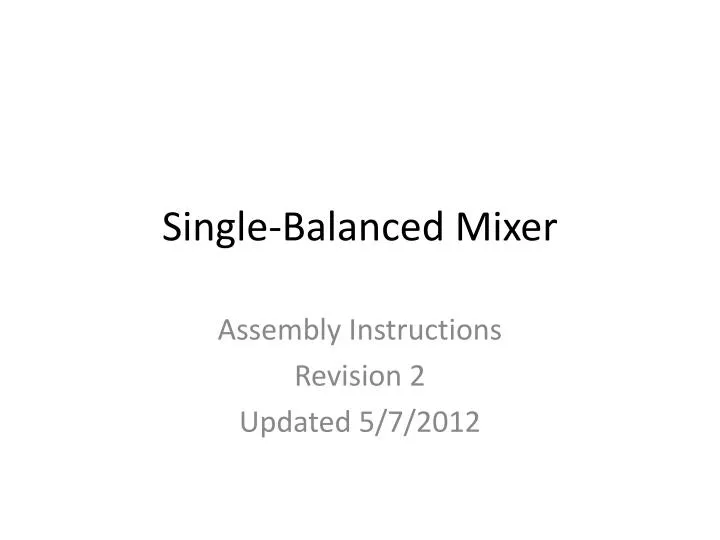 single balanced mixer