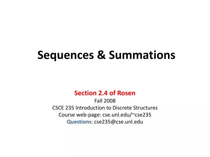 sequences summations