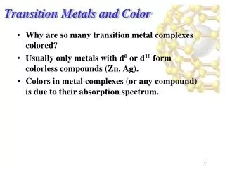 Transition Metals and Color