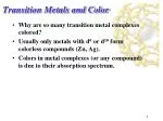 Transition Metals and Color - slide 1