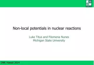Non-local potentials in nuclear reactions