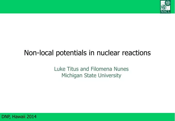 non local potentials in nuclear reactions