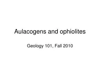 Aulacogens and ophiolites