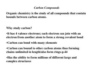 Carbon Compounds