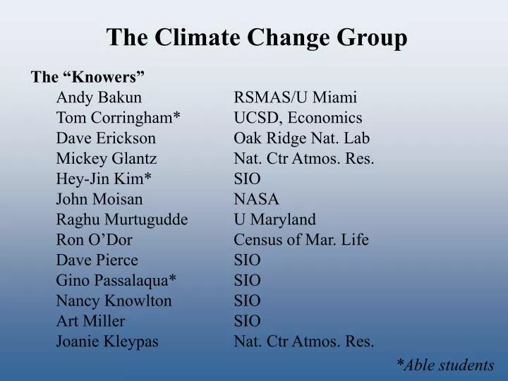 the climate change group