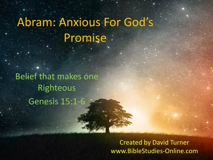 abram anxious for god s promise