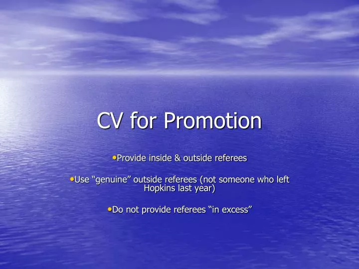 cv for promotion