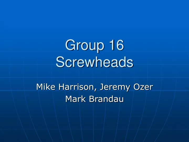 group 16 screwheads