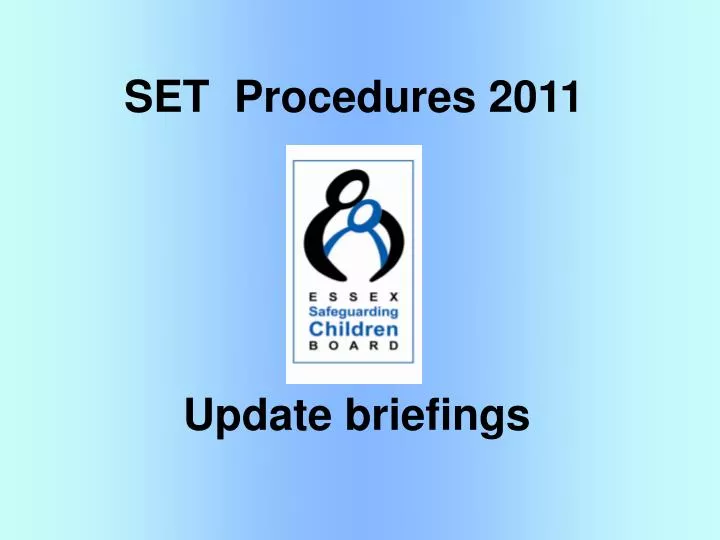 set procedures 2011