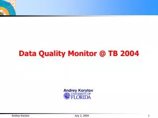 Data Quality Monitor @ TB 2004