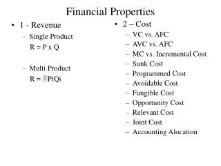 Financial Properties
